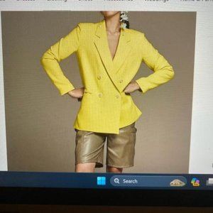 Anthropologie Avec Les Filles Utility Shorts M NWT Olive Casual Faux Leather